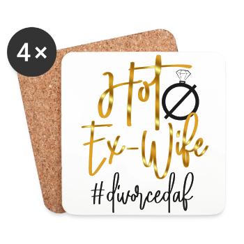 Happy Divorce Party Hot Ex-Wife - Coasters (set of 4) - white - Front