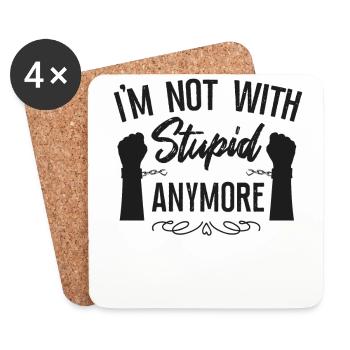 Happy Divorce Party I'm Not With - Coasters (set of 4) - white - Front
