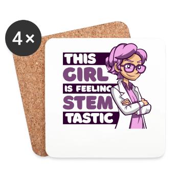 This Girl Is Feeling Stemtastic STEM Scientist - Coasters (set of 4) - white - Front