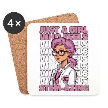 Girl Who Feels Stemazing Scientist STEM Steminist - Coasters (set of 4) - white - Front