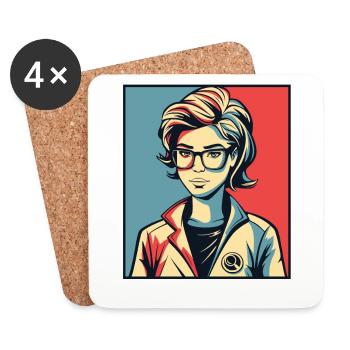 Steminist Portriat STEM Scientist Empowering - Coasters (set of 4) - white - Front