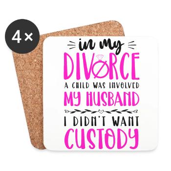 Happy Divorce Party In My Divorce - Coasters (set of 4) - white - Front