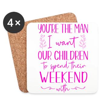 Happy Divorce Party You’re The Man - Dessous de verre (lot de 4) - blanc - Devant