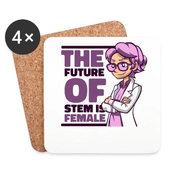 The Future Of STEM Is Female Empowering Women - Coasters (set of 4) - white - Front