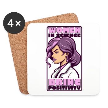 Women In Science Bring Positivity STEM Scientist - Coasters (set of 4) - white - Front