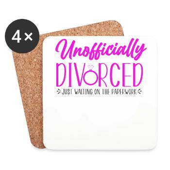 Happy Divorce Party officieusement - Dessous de verre (lot de 4) - blanc - Devant