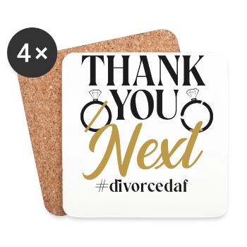 Happy Divorce Party Thank You Next - Untersetzer (4er-Set) - Weiß - Vorne