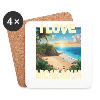 I Love Nicaragua - Coasters (set of 4) - white - Front