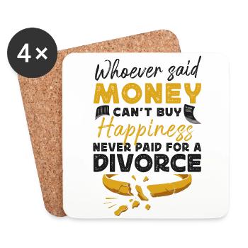 Fête de divorce heureuse Qui a dit - Dessous de verre (lot de 4) - blanc - Devant