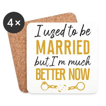 Happy Divorce Party I Used To Be - Coasters (set of 4) - white - Front