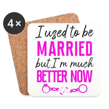 Happy Divorce Party I Used To Be - Coasters (set of 4) - white - Front