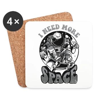 I Need More Space Cosmonaut Spaceship Taikonaut - Coasters (set of 4) - white - Front