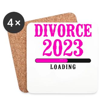Happy Divorce Party Divorce 2023 - Untersetzer (4er-Set) - Weiß - Vorne