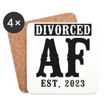 Happy Divorce Party Divorced Af - Coasters (set of 4) - white - Front
