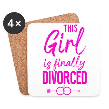 Bonne fête de divorce cette fille est - Dessous de verre (lot de 4) - blanc - Devant