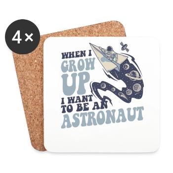 Quand je serai grand, je veux être astronaute - Dessous de verre (lot de 4) - blanc - Devant