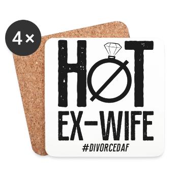 Happy Divorce Party Hot Ex-Wife - Coasters (set of 4) - white - Front