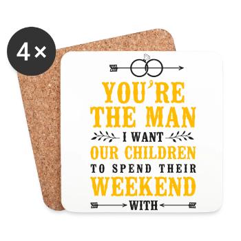 Happy Divorce Party You’re The Man - Dessous de verre (lot de 4) - blanc - Devant