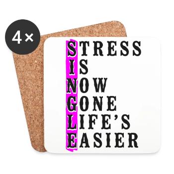 Happy Divorce Party Stress Is Now - Untersetzer (4er-Set) - Weiß - Vorne