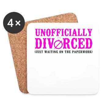 Happy Divorce Party officieusement - Dessous de verre (lot de 4) - blanc - Devant