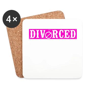 Happy Divorce Party divorcé - Dessous de verre (lot de 4) - blanc - Devant