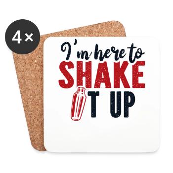 I'm Here To Shake It Up Bartender Mixologist - Coasters (set of 4) - white - Front