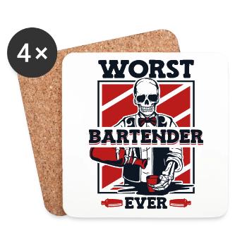 Worst Bartender Ever Mixologist Barmann Bartender - Untersetzer (4er-Set) - Weiß - Vorne