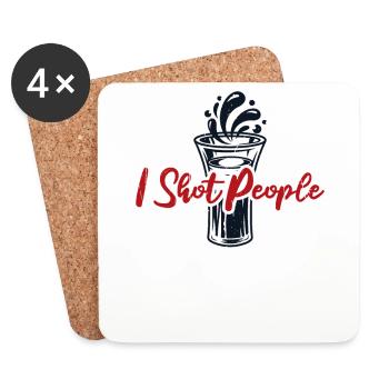 J’ai tiré sur les gens Barman Barman Mixologiste - Dessous de verre (lot de 4) - blanc - Devant