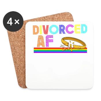 Happy Divorce Party Rainbow - Untersetzer (4er-Set) - Weiß - Vorne
