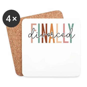 Happy Divorce Party Finally - Untersetzer (4er-Set) - Weiß - Vorne