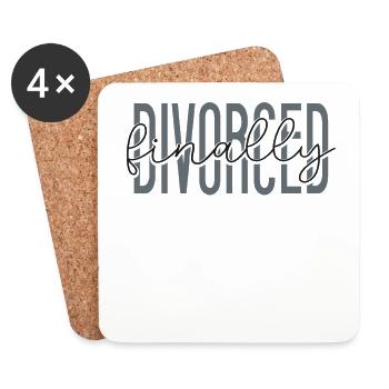 Happy Divorce Party divorcé - Dessous de verre (lot de 4) - blanc - Devant