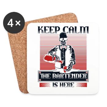 Keep Calm The Bartender Is Here Mixologist - Untersetzer (4er-Set) - Weiß - Vorne