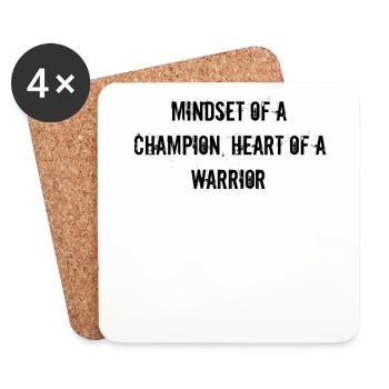 Fitness - Mentalité d’un champion, cœur d’un - Dessous de verre (lot de 4) - blanc - Devant