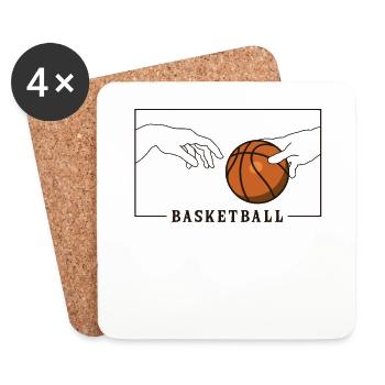 Michelangelo Creation of Adam Basketball - Untersetzer (4er-Set) - Weiß - Vorne