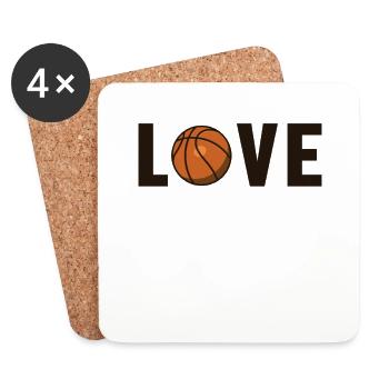 Basketball Love Basketballer Basketballkorb - Untersetzer (4er-Set) - Weiß - Vorne