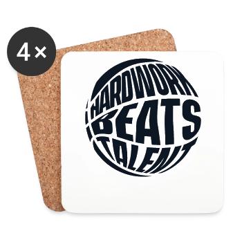 Hardwork Beats Talent Basketballer Basketball Hoop - Coasters (set of 4) - white - Front