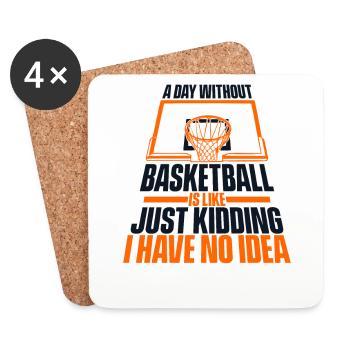 Un jour sans basketteur - Dessous de verre (lot de 4) - blanc - Devant
