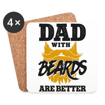 Beard Lover Bearded Man Dad Ginger - Coasters (set of 4) - white - Front