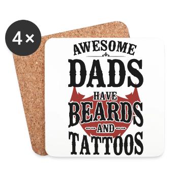 Beard Lover Bearded Man Dad - Coasters (set of 4) - white - Front