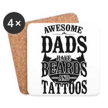 Beard Lover Bearded Man Dad - Coasters (set of 4) - white - Front