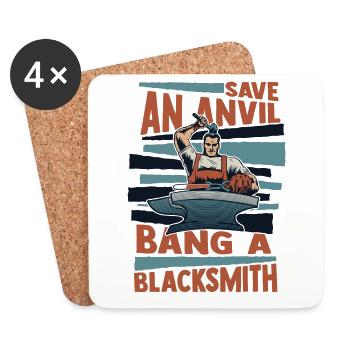 Save An Anvil Bang A Blacksmith Forging - Coasters (set of 4) - white - Front