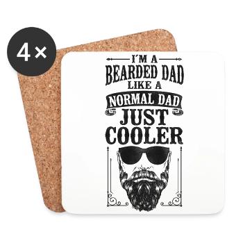 Amoureux de la barbe Homme barbu Papa Je suis un - Dessous de verre (lot de 4) - blanc - Devant