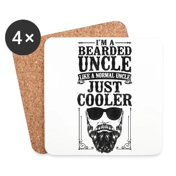 Beard Lover Bearded Man Uncle I'm - Untersetzer (4er-Set) - Weiß - Vorne