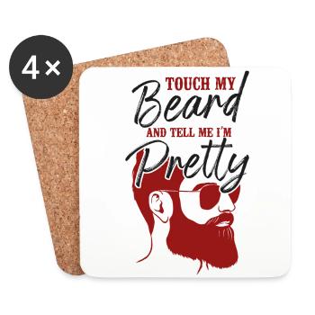 Amoureux de la barbe Homme barbu Ginger - Dessous de verre (lot de 4) - blanc - Devant