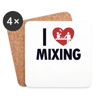 I love Mixing Mixologist Barmann Bartender - Untersetzer (4er-Set) - Weiß - Vorne