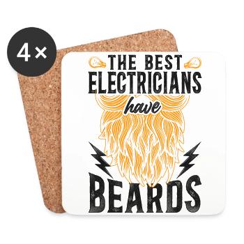 Beard Lover Bearded Man - Coasters (set of 4) - white - Front
