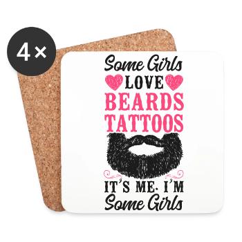 Beard Lover Bearded Man Some Girls - Untersetzer (4er-Set) - Weiß - Vorne