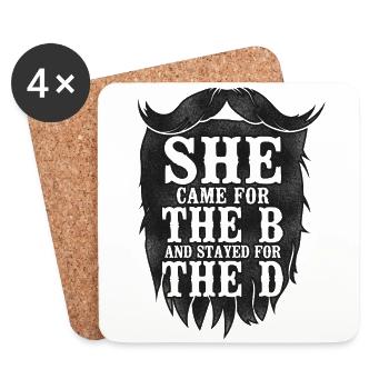 Beard Lover Bearded Man She Came - Untersetzer (4er-Set) - Weiß - Vorne