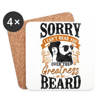 Beard Lover Bearded Man Sorry I - Untersetzer (4er-Set) - Weiß - Vorne