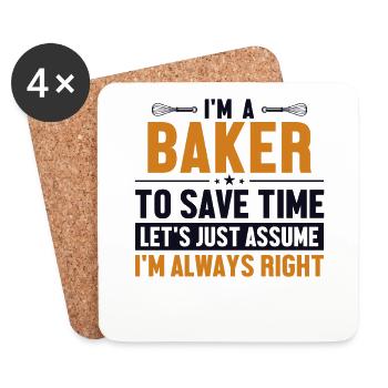 Baker Supposons que j’ai raison Confiseur Hobby Baker - Dessous de verre (lot de 4) - blanc - Devant